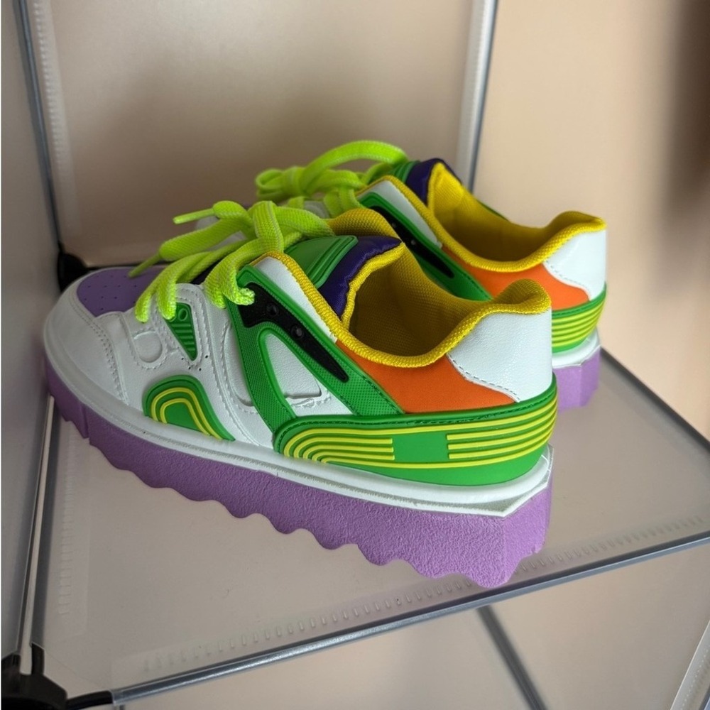 Forever Link Women's Multicolored Chunky Platform Sneakers Size 7 - Picture 6 of 8